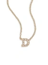 Zoë Chicco Pavé Diamond & 14k Yellow Gold Initial Pendant Necklace