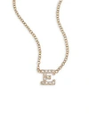 Zoë Chicco Pavé Diamond & 14k Yellow Gold Initial Pendant Necklace In E