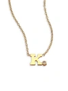 Zoë Chicco Diamond & 14k Yellow Gold Initial Pendant Necklace