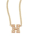 Zoë Chicco Pavé Diamond & 14k Yellow Gold Initial Pendant Necklace In H