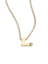 Zoë Chicco Diamond & 14k Yellow Gold Initial Pendant Necklace In L