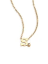 Zoë Chicco Diamond & 14k Yellow Gold Initial Pendant Necklace In S