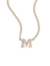 Zoë Chicco Pavé Diamond & 14k Yellow Gold Initial Pendant Necklace In M
