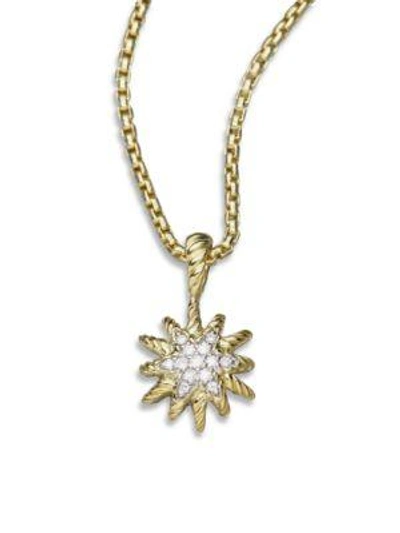 David Yurman Starburst Diamond & 18k Gold Pendant Necklace