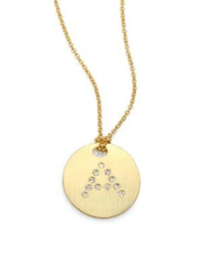 Roberto Coin Tiny Treasures Diamond & 18k Yellow Gold Initial Pendant Necklace In A
