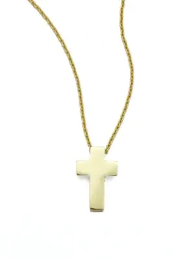 Roberto Coin Tiny Treasures 18k Yellow Gold Cross Pendant Necklace