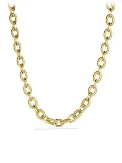David Yurman Large Oval Link Necklace In 18k Gold In Yellow Gold