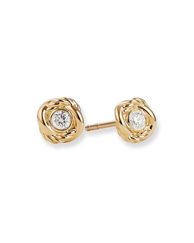 David Yurman Infinity Earrings With Diamonds In 18k Yellow Gold