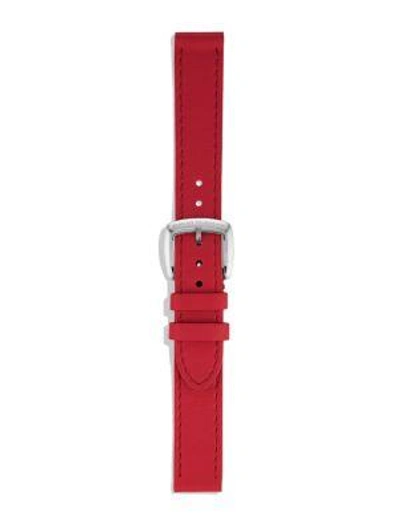 David Yurman Albion Leather Watch Strap In Pink In Red