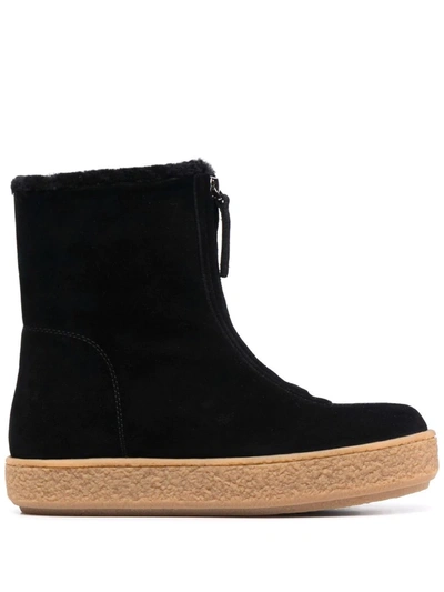 12 Storeez Ankle Zip-up Boots In Black