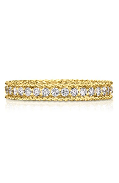 Roberto Coin Symphony Braided Diamond & 18k Yellow Gold Band Ring In White/gold