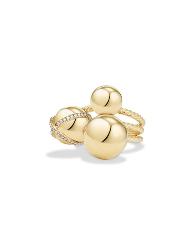 David Yurman Solari Cluster Ring With Diamonds In 18k Yellow Gold In White/gold