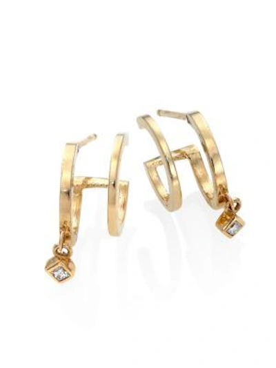 Zoë Chicco Diamond & 14k Yellow Gold Hoop Earrings