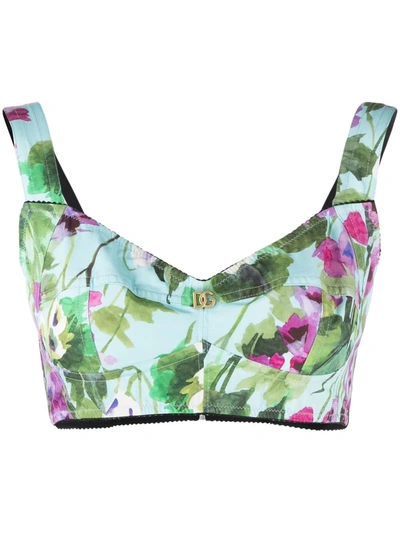 Dolce and gabbana floral bustier cheap top