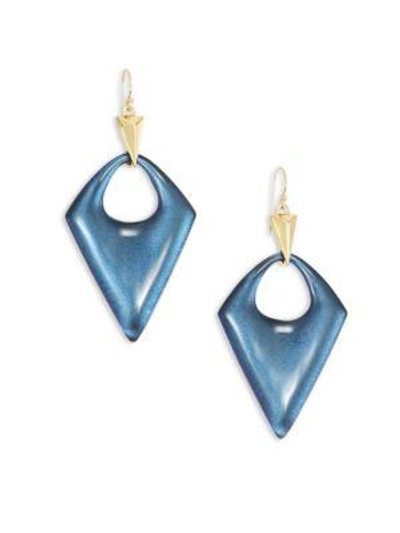 Alexis Bittar Pointed Pyramid Lucite Drop Earrings In Blue