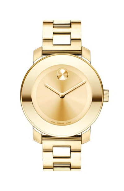 Movado Bold Medium Yellow Gold Plated Stainless Steel Watch, 36mm