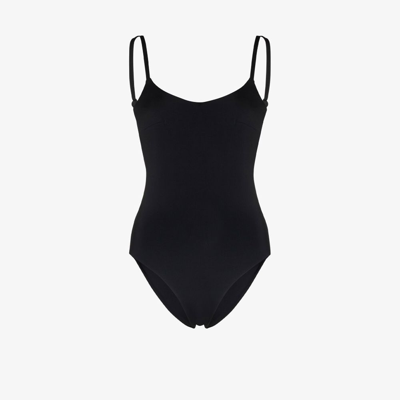 Form And Fold The One Scoop-neck Swimsuit In Black