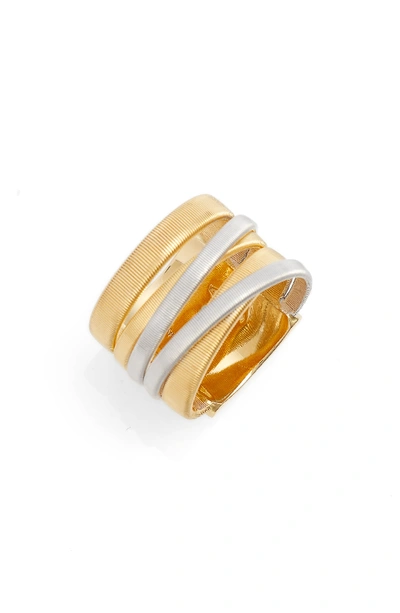 Marco Bicego 18k White & Yellow Gold Masai Five-strand Crossover Ring In White/gold