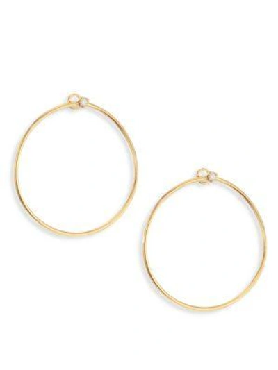 Zoë Chicco Diamond Stud & 14k Yellow Gold Front-facing Hoop Earrings