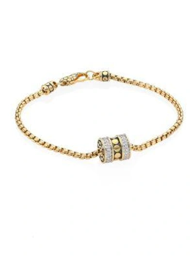 John Hardy Dot Diamond & 18k Yellow Gold Roller Bracelet