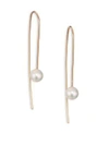 Zoë Chicco Women's 6mm White Pearl & 14k Yellow Gold Threader Drop Earrings