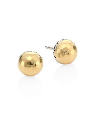 John Hardy Classic Chain Hammered 18k Yellow Gold & Sterling Silver Stud Earrings