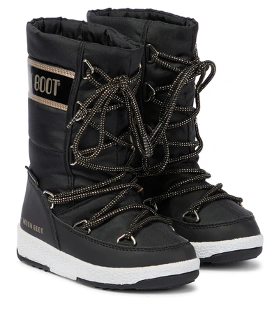 Moon Boot Kids' Girls Black Snow Boots In Black Copper