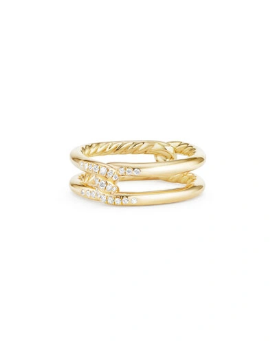 David Yurman Continuance Knot Ring With Diamonds In 18k Gold In White/gold