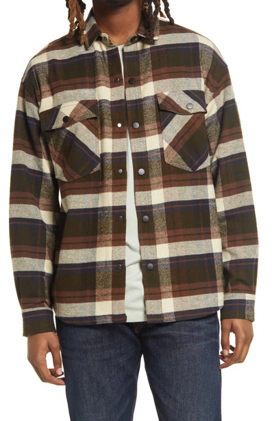 Scotch & Soda Brushed Flannel Snap-up Shirt In 0217-combo A