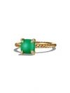 David Yurman Châtelaine® Ring With Gemstone And Diamonds In 18k Gold In Chrysoprase