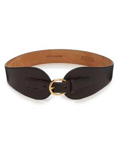 W. Kleinberg Wide Leather Belt In Black