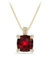 David Yurman Chatelaine Pendant Necklace With Gemstone And Diamonds In 18k Gold, 11mm, 16-18"l In Garnet
