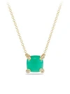 David Yurman Châtelaine® Pendant Necklace With Gemstone And Diamonds In 18k Gold In Chrysoprase Cabochon