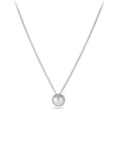 David Yurman Chatelaine Pendant Necklace With Pearl In Silver