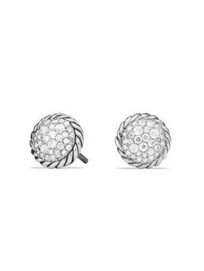 David Yurman Women's Petite Pavé Earrings With Diamonds In Silver