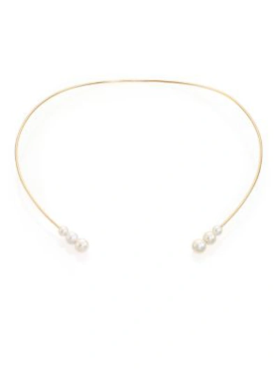 Zoë Chicco 6mm-8mm Cultured Freshwater Pearl & 14k Yellow Gold Open Collar Necklace In Gold Pearl