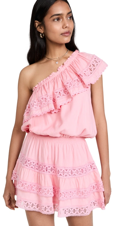 Melissa Odabash Debbie Ruffled One Shoulder Swim Cover-up Dress In Blush