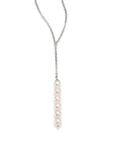 Majorica 5mm Organic Pearl Drop Necklace In White