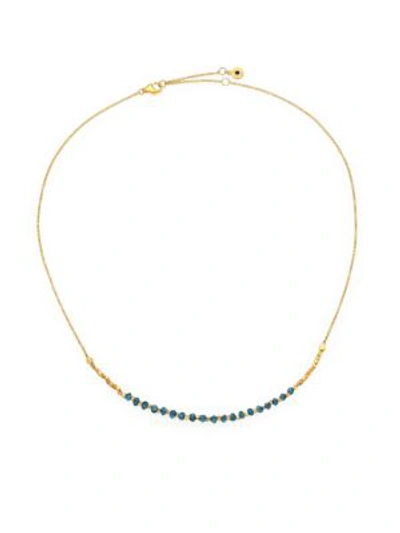 Astley Clarke Biography Ocean Quartz Beaded Necklace In Gold Lapis