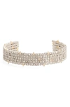 Alexis Bittar Crystal Accent Lace Cuff In Silver