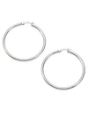 Roberto Coin Women's 18k White Gold Hoop Earrings/1.75"
