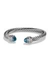 David Yurman Cable Classics Bracelet With Diamonds In Hampton Blue Topaz
