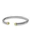 David Yurman Cable Classics Bracelet With Semiprecious Stones & 14k Gold, 5mm In Peridot