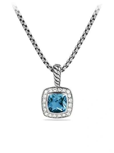 David Yurman Women's Albion Petite Pendant Necklace With Gemstone & Diamonds In Blue Topaz