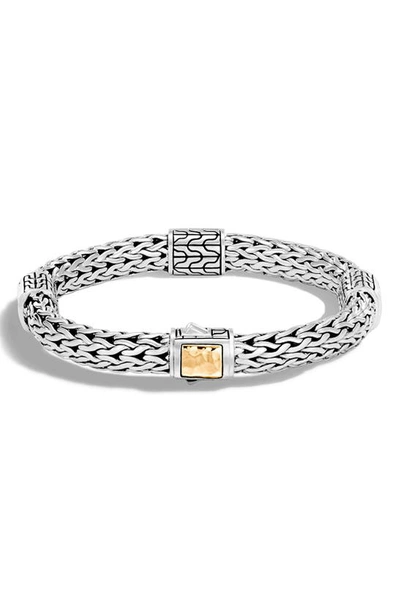 John Hardy Sterling Silver And 18k Bonded Gold Palu Four Station Bracelet In Silver/gold