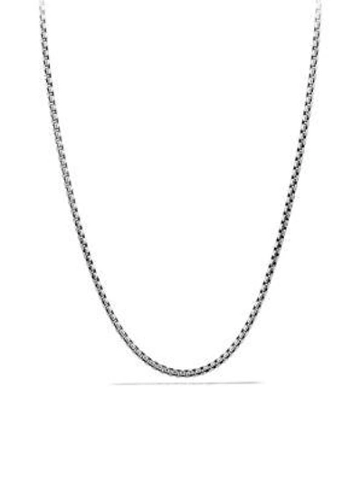 David Yurman Small Box Chain Necklace With Gold/16" In Silver