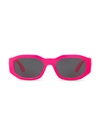 Versace 53mm Medusa Detail Oval Sunglasses In Fuchsia