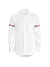 Thom Browne Poplin Grosgrain Armband Button-down Shirt In White