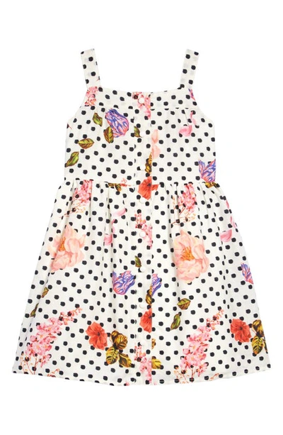 Marchesa Kids' Little Girl's & Girl's Floral Polka Dot Buttoned Dress In Ivory