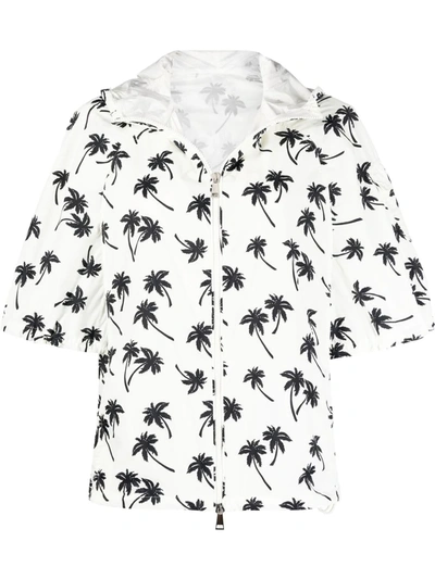 Moncler Cezembre Palm Tree Print Nylon Hooded Jacket